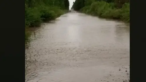 Из-за сильных дождей в Бурятии подтопило участок региональной трассы